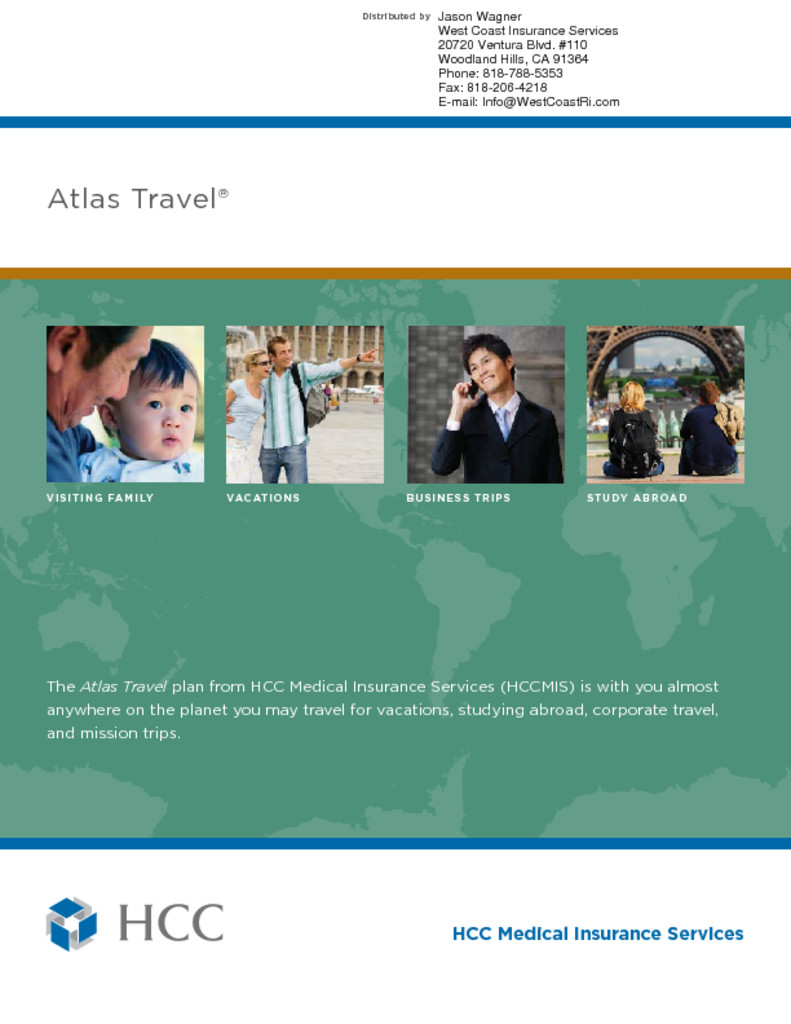 HCC Atlas Travel Medical Insurance Single Trip West